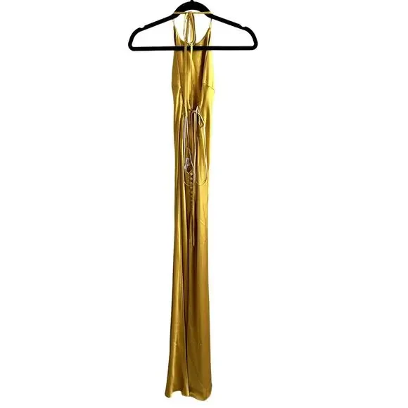 Reformation Jeany Silk Dress Turmeric - Picture 3 of 5